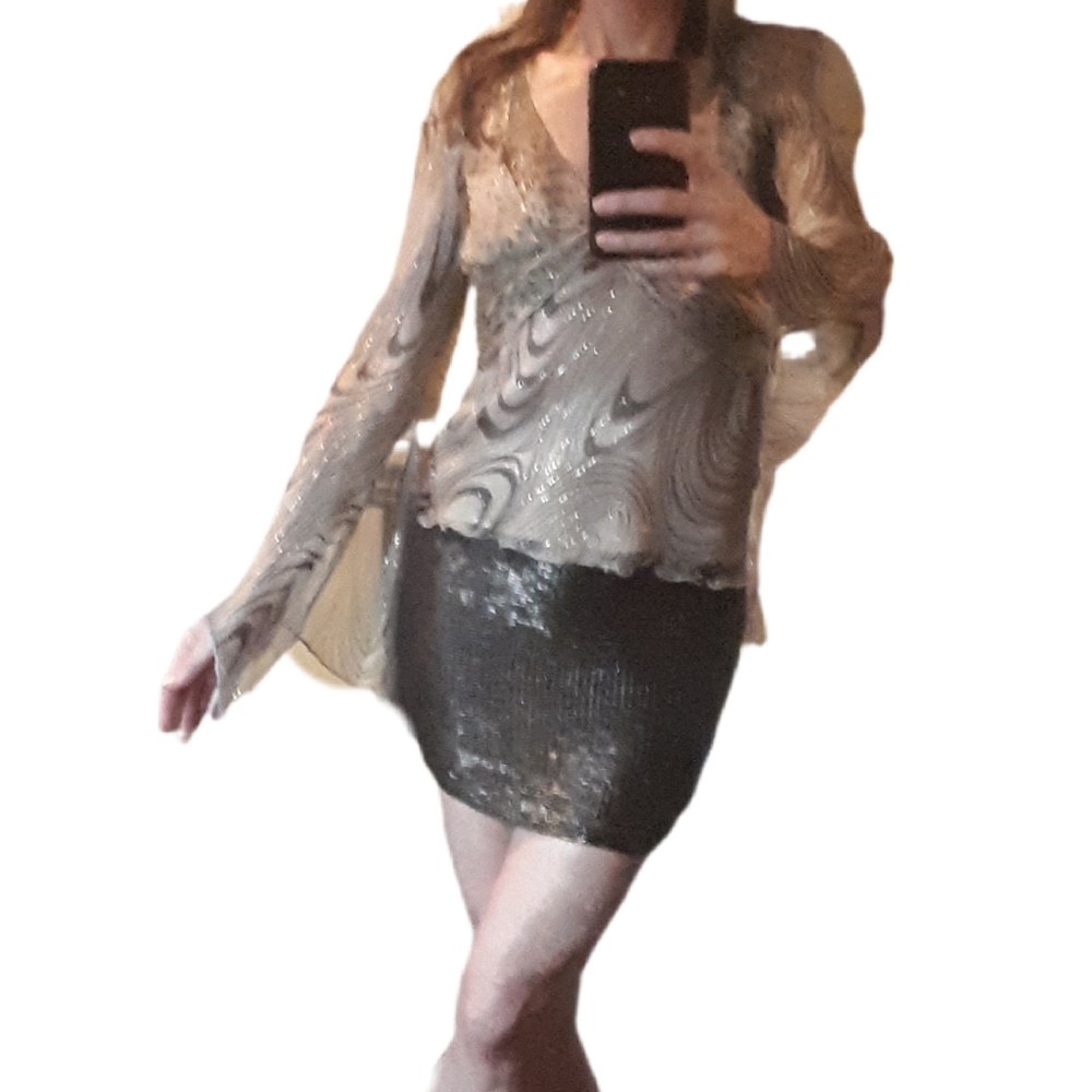 Anna Paul Sheer Animal Print Top